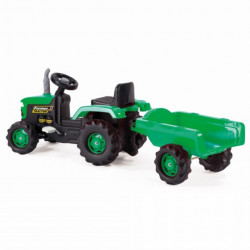 Dolu Traktor na pedale sa prikolicom crno-zeleni ( 080530 ) - Img 2