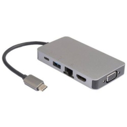 E-green Adapter usb(c)-hdmi+vga+2usb3+lan+usb(c) ( 54749 )