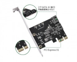 E-Green PCI-Express kontroler 2-port SATA III int. kartica JMB582 chipset - Img 3