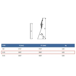 Elkop jednodelne aluminijumske merdevine 1x10 - 2,7m ( 1559 ) -2