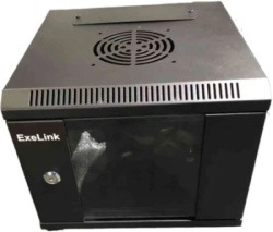 ExeLink 10 in 6U zidni orman sa staklenim vratima,do 30kg,mat crni Rek