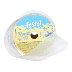 Festa rosett 10 ukrasna traka 25mm 3m srebrna ( 710785 )