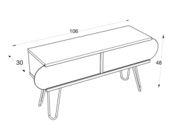 Futrix Tv komoda Ilia ukrasne metalne noge svetli hrast ( 34066 ) -2