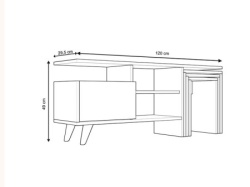 Futrix Tv komoda sa set stočićima belo - orah ( 34716 ) -3