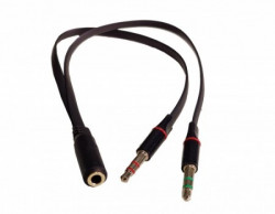 Gembird 3.5mm headphone mic audio Y splitter cable female to 2x3.5mm male adapter (95) CCA-418A