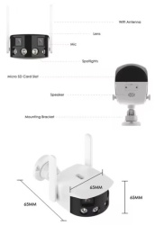 Gembird CAM-IP4MP-N4D2J kamera 4 mpix microSD iCSee xmeye pro app Two-way voice, wide 180, ip66 32:9pano-6