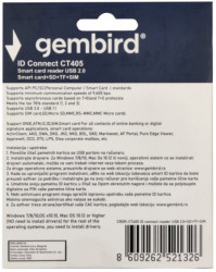 Gembird CRDR-CT405 smart card reader USB2.0 Citac licne karte, sobracajne bank. +SD+TF+SIM reader (1119) - Img 2