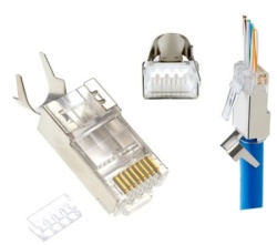 Gembird LC-PTF7-01/50 Zasticeni modularni CAT7 prolazni utikac 15u pozlacen, FTP, SFTP, 50 kom.
