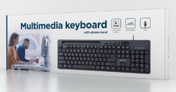 Gembird multimedijalna tastatura US layout black USB sa drzacem za telefon KB-UM-108 - Img 2