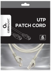 Gembird PP6U-CU-1M  Mrezni kabl, CAT6 BAKARNI UTP Patch cord 1m grey-1