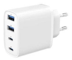 Gembird TA-UC-2A2C-PD40-01-W 4-port 40 W GaN USB PowerDelivery fast charger, white