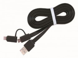 Gembird USB charging combo cable iPhones 8-pin + Micro USB, black, 1 m CC-USB2-AMLM2-1M - Img 2