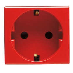 Gewiss System, šuko utičnica 2P+E 16A, 2M, crvena ( Gw20297 )