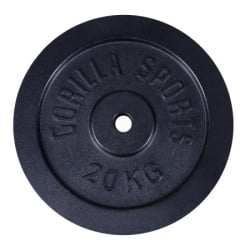 Gorilla Sports Teg od livenog gvožđa (20 kg / Crni) ( 100538-00019-0025 )