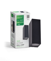 Green tech zidna svetiljka gu10 x 2 ip65 spoljna ( DALLAS )