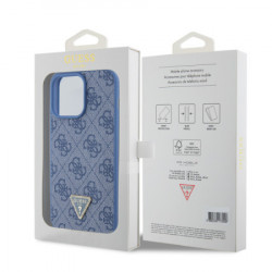 Gues maska za iPhone 15 pro max leather 4G triangle strass blue ( GUHCP15XP4TDPB ) - Img 4