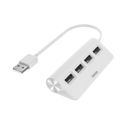 Hama usb 2.0 hub 1:4, 480 mbit/s, beli ( 200120 )