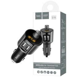 Hoco. fm modulator, bt handsfree, 12 v/24 v, 2 x usb 2,4 a - e19 smart, bt, fm, charger
