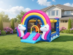 Igraonica Unicorn 335x265x215cm Jednorog na naduvavanje sa muzičkim efektima ( 8004 )