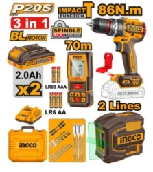 Ingco cosli251001e aku set (aku buŠ+laser+daljinomer) super ( COSLI251001E )