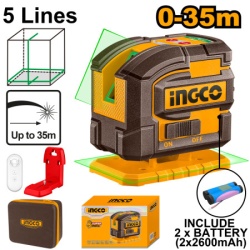 Ingco hll306502 samonivel zeleni laser 5 linija 0-35m super ( HLL306502 )