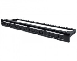 Intellinet Patch Panel 19" blank 24-Port 1U with cable managment crni - Img 1