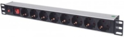 Intellinet pdu letva 19INC 1u rackmount 8-output, 3m, black