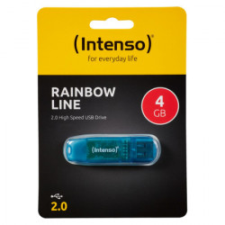 Intenso USB flash drive 4GB Hi-Speed USB 2.0, rainbow Line, plavi - USB2.0-4GB/rainbow - Img 1