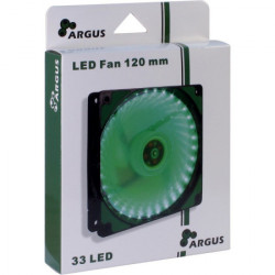 InterTech fan argus L-12025 GR, 120mm LED, green ( 1738 ) - Img 2