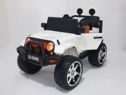 Jeep 2 sa kožnim sedištem i mekim gumama 4x4 pogon + mod za ljuljanje - Beli - Img 1