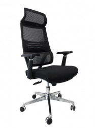 Kancelarijska stolica FA-6080 od mesh platna - Crna - Img 1