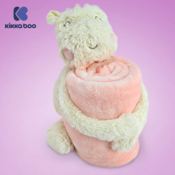 KikkaBoo bebi ćebence sa plišanom igračkom 70x100 Hippo Dreams ( KKB50115 )