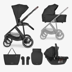 Kikkaboo kolica chiara 3in1 set sa I-size autosedištem I tvrdom korpom black ( kkb11260 )