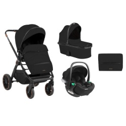 KikkaBoo Kolica Tiffany 3in1 premium set sa autosedištem I-Trail I-size i tvrdom korpom Black ( KKB20150 PRSET )-1