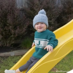 Kinder home Dečija drvena penjalica sa toboganom  ( C440 )-10