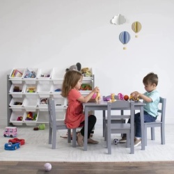 Kinder Home dečiji sto sa 4 stolice – drveni dečiji sto za igru i učenje, sivi set ( TF-6645-G )-2