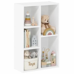 Kinder home dečja polica za knjige sa 5 pregrada, beli organizator za knjige i igračke ( JVFU-6022 )