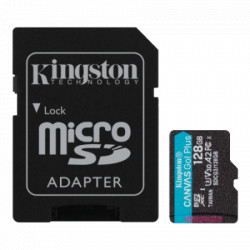 Kingston MicroSD 128GB, canvas Go! plus, class 10 UHS-I U3 V30 A2 w/SD adapter ( SDCG3/128GB ) - Img 1