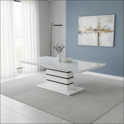 Klub sto CT1020 Medijapan Beli vis.sjaj 1200x700x420 mm