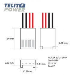 Konektor Molex 22-01-3047, 2695-04RP 24AWG ( P-2331 ) - Img 2