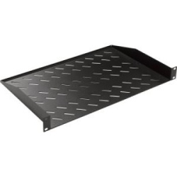 Lande 19" rack polica 1U dubine 300mm, nosivost 15kg, crna ( Ln-raf-rmo-1u30-bl )