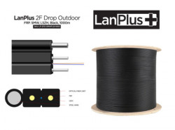 LanPlus fiber optic cable 2FO 1km outdoor drop cable, sajla, G657A1, FRP, LSZH ( 4363 ) - Img 2