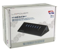 Lc power lc-hub-alu-2b-7 hub 6+1port usb3.0 aluminium usb ( 17124 )