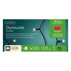 LED Durawise basic lights 8 function twinkle effect BO outdoor L350cm - black/warm white ( 49.7121 )