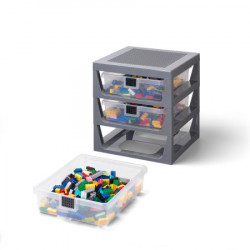 Lego polica sa 3 fioke i podlogom za gradnju - siva ( 40950003 ) - Img 5