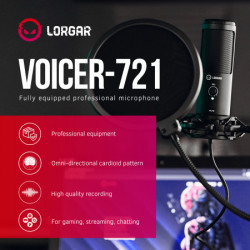 Lorgar voicer 721, gaming microphone, black ( LRG-CMT721 )  - Img 2