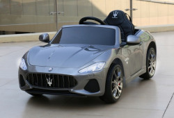 Maserati Gran Cabrio 2019 Licencirani auto na akumulator sa kožnim sedištem i mekim gumama - Sivi - Img 2