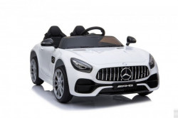 Mercedes AMG GT Licencirani auto na akumulator sa kožnim sedištem i mekim gumama - Beli ( HL 2588 ) - Img 1