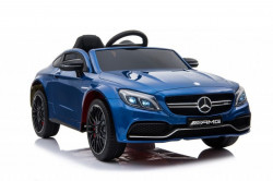 Mercedes C63 AMG Licencirani auto za decu na akumulator sa kožnim sedištem i mekim gumama - Plavi - Img 8
