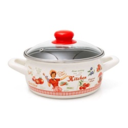 Metalac plitka šerpa Princ 18cm sa staklenim poklopcem bež ( 349373 )